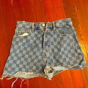 PacSun plaid high waisted shorts